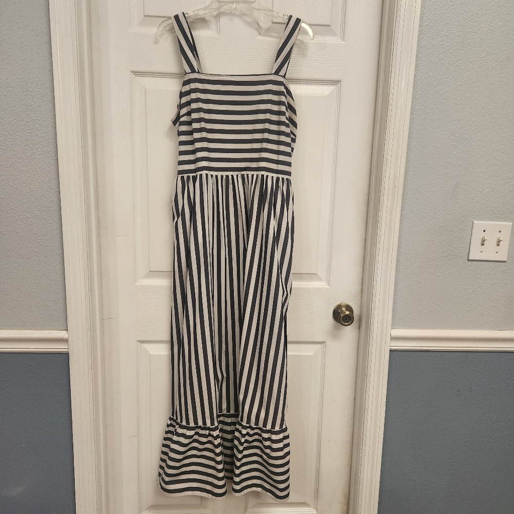a new day Navy and White Striped Maxi Dress